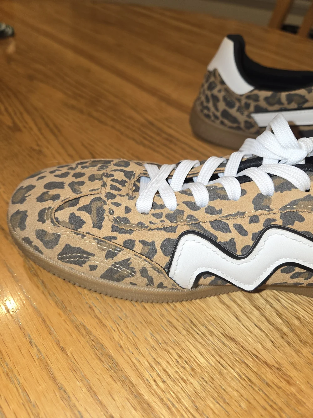 Madden Girl Women's Leopard Print Low Top Lace-Up Sneakers Tan/Black/White 10